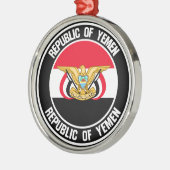 Jemen Round Emblem Metalen Ornament (Links)