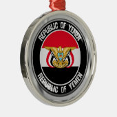 Jemen Round Emblem Metalen Ornament (Rechts)