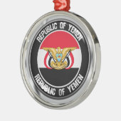 Jemen Round Emblem Metalen Ornament (Links)