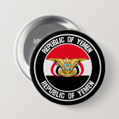 Jemen Round Emblem Ronde Button 7,6 Cm (Voorkant /achterkant)