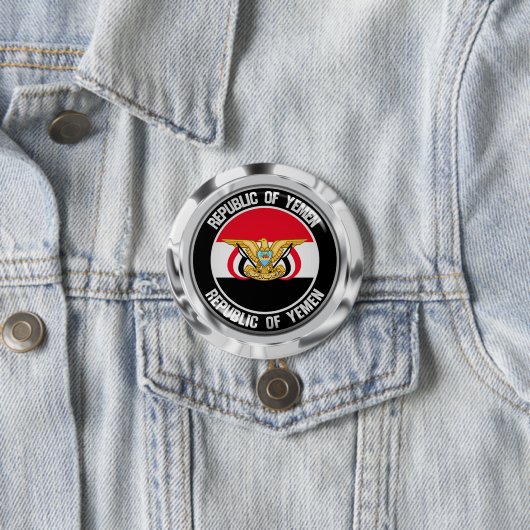 Jemen Round Emblem Ronde Button 7,6 Cm (In situ)
