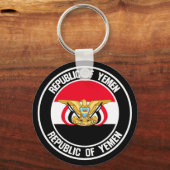Jemen Round Emblem Sleutelhanger (Voorkant)