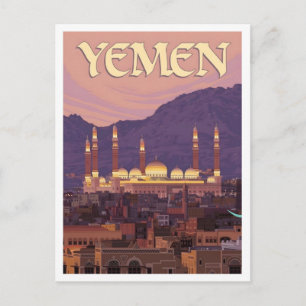 Jemen Vintage Reizen Briefkaart