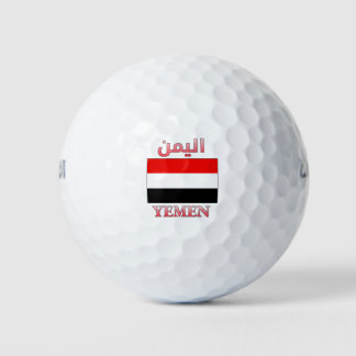 Jemen vlag ا ي م Arabisch en Engels WordArt Golfballen