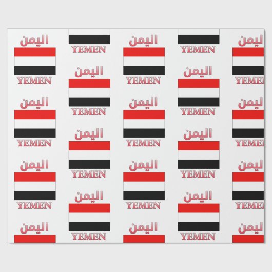 Jemen vlag ا ي م Arabisch en Engels WordArt Paper Cadeaupapier (Vlak)
