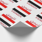 Jemen vlag ا ي م Arabisch en Engels WordArt Paper Cadeaupapier (Hoek)