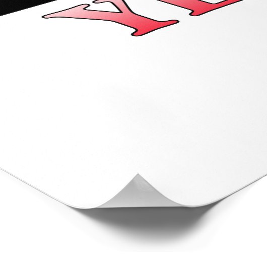 Jemen vlag ا ي م Arabisch en Engels WordArt Poster (Hoek)