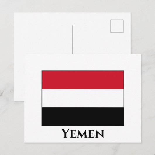 Jemen vlag  briefkaart (Voorkant / Achterkant)