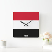 Jemen vlag Dazzling Patriotic Vierkante Klok (Huis)