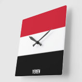 Jemen vlag Dazzling Patriotic Vierkante Klok (Hoek)