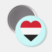 Jemen vlag hart magneet (Voorkant / Achterkant)