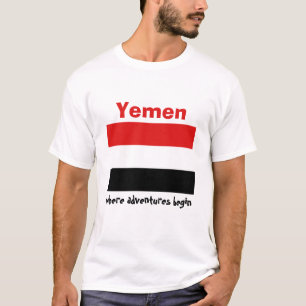 Jemen Vlag + Kaart + Tekst T-shirt