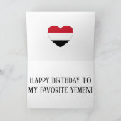 Jemen Vlag Patriotic Birthday Kaart (Binnen)