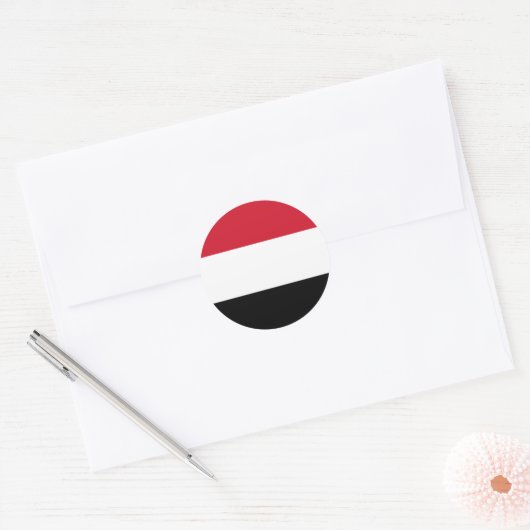 Jemen vlag ronde sticker (Envelop)