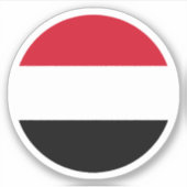 Jemen Vlag Ronde Sticker (Voorkant)
