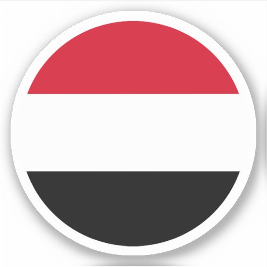 Jemen Vlag Ronde Sticker (Voorkant)