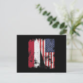 Jemen Vlag VS - Half Amerikaans Briefkaart (Staand voorkant)