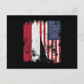 Jemen Vlag VS - Half Amerikaans Briefkaart (Voorkant)