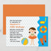 Jemenitische feestdag in CUTE Girl's Pool Kaart (Voorkant / Achterkant)