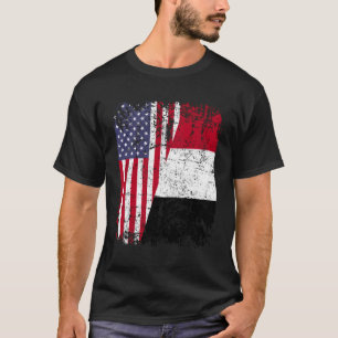 Jemenitische roots Amerikaanse vlag Jemen T-shirt