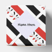 Jemenitische vlag betegeld met zwarte personalisat bedankdoosjes (Bovenkant)