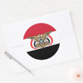 Jemenitische vlag en Embleem, vlag van Jemen Ronde Sticker (Envelop)