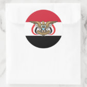 Jemenitische vlag en Embleem, vlag van Jemen Ronde Sticker (Tas)