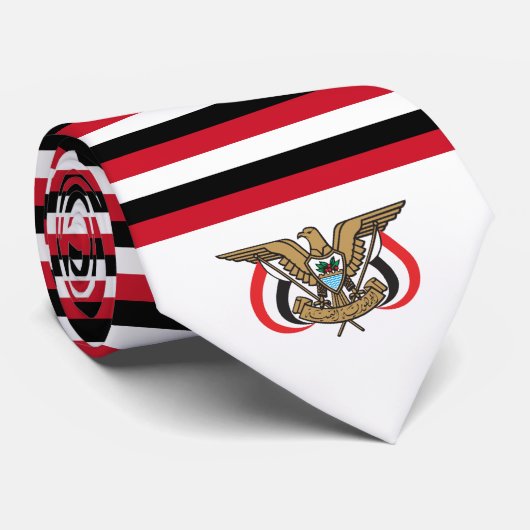 Jemenitische vlag en Embleem, vlag van Jemen Stropdas (Opgerold)