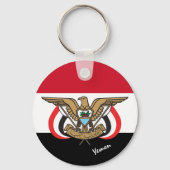 Jemenitische vlag en Jemenitische vakantie, patrio Sleutelhanger (Voorkant)