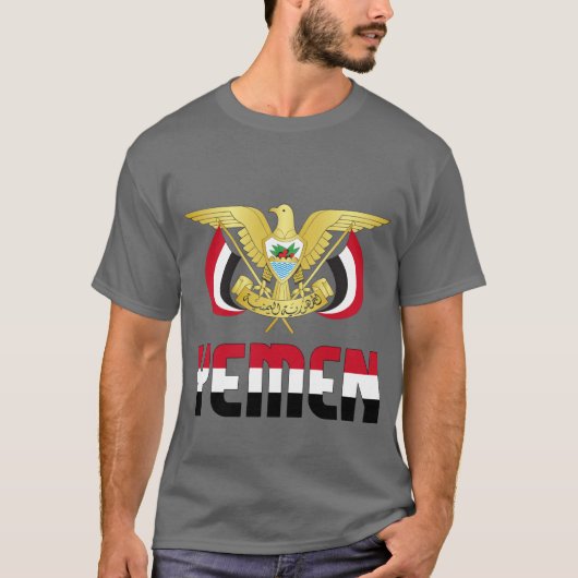 Jemenitische vlag en wapenschild t-shirt (Voorkant)