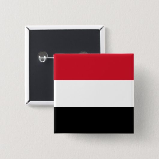 Jemenitische vlag vierkante button 5,1 cm (Voorkant /achterkant)