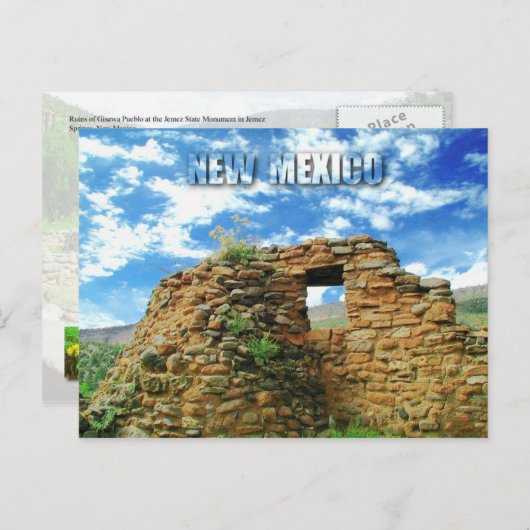 Jemez Pueblo Ruins, Staatsmonument van Jemez, NM Briefkaart (Voorkant / Achterkant)