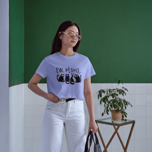 Jemig Mensen Funny Meowy Zwarte Katten  T-shirt