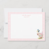 Jemima Duck met roze Gingham Border Baby meisje Bedankkaart (Voorkant)