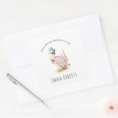Jemima Duck 'This Book Belongs' Kinder boekenplaat Vierkante Sticker (Envelop)