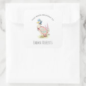 Jemima Duck 'This Book Belongs' Kinder boekenplaat Vierkante Sticker (Tas)