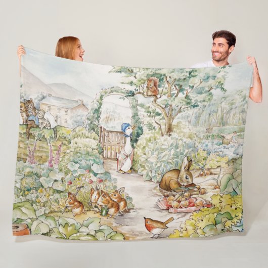 Jemima plas eend in de tuin fleece deken (In situ)