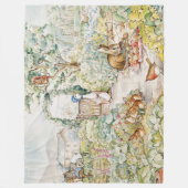 Jemima plas eend in de tuin fleece deken (Voorkant)