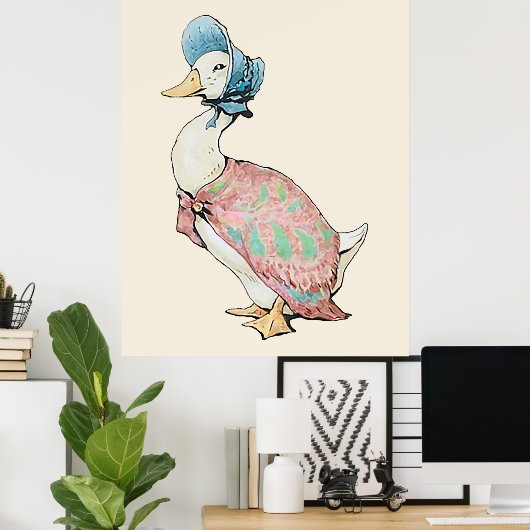 Jemima Puddle Duck Beige Background Poster (Thuiskantoor)