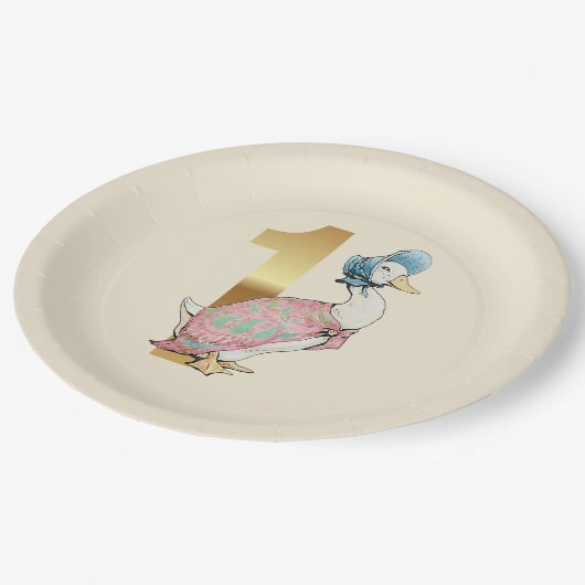 Jemima Puddle Duck Eerste verjaardag Papieren Bordje (Gekanteld)