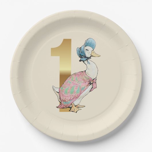Jemima Puddle Duck Eerste verjaardag Papieren Bordje (Voorkant)