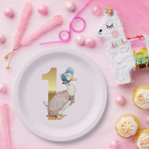 Jemima Puddle Duck Eerste verjaardag Papieren Bordje