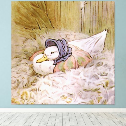 Jemima Puddle-Duck Hatching Haar Eieren Door Beatr Canvas Afdruk (Insitu (Houten vloer))