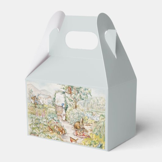 Jemima Puddle Duck in de tuin van Mr. Mc Gregor Bedankdoosjes (Achterkant)