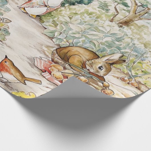 Jemima Puddle Duck in de tuin van Mr. Mc Gregor Cadeaupapier (Hoek)