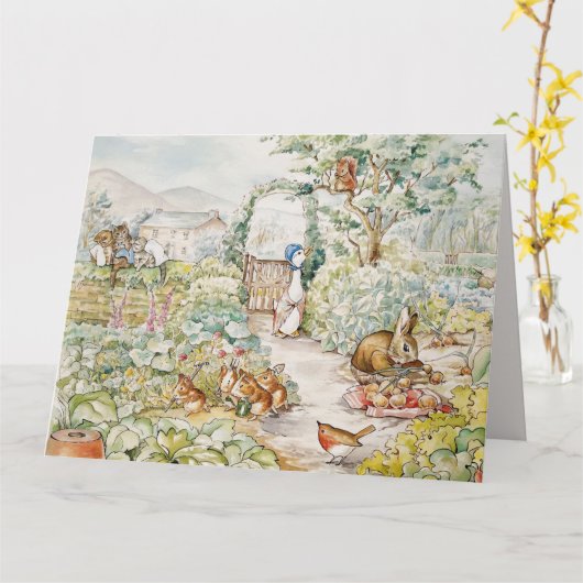 Jemima Puddle Duck in de tuin van Mr. Mc Gregor Kaart (Gele Bloem)