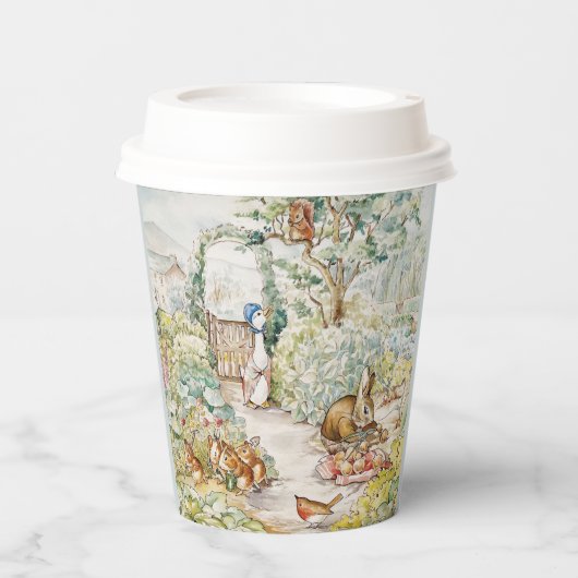 Jemima Puddle Duck in de tuin van Mr. Mc Gregor Papieren Bekers (Voorkant)