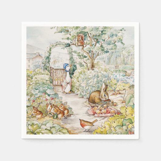 Jemima Puddle Duck in de tuin van Mr. Mc Gregor Servet (Voorkant)