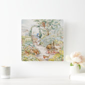 Jemima Puddle Duck in de tuin van Mr. Mc Gregor Vierkante Klok (Huis)