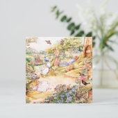 Jemima Puddle Duck loopt met Fox Kaart (Staand voorkant)